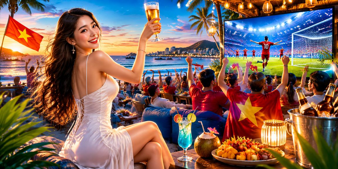 Giao diện giải trí trực tuyến tại Việt Nam trên nền cảnh đêm hiện đại